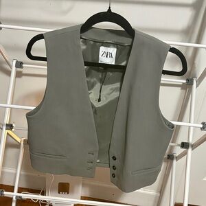 Zara Charcoal Sleeveless Vest